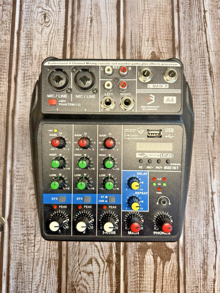 Secondary Element A4 Professional 4-Channel Mixing Console