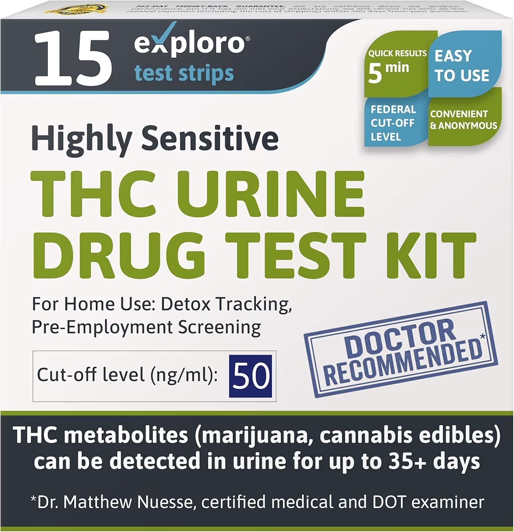 THC Urine Drug Test Strips For Marijuana 15 Test Strips 50ng/ml Cutoff Level