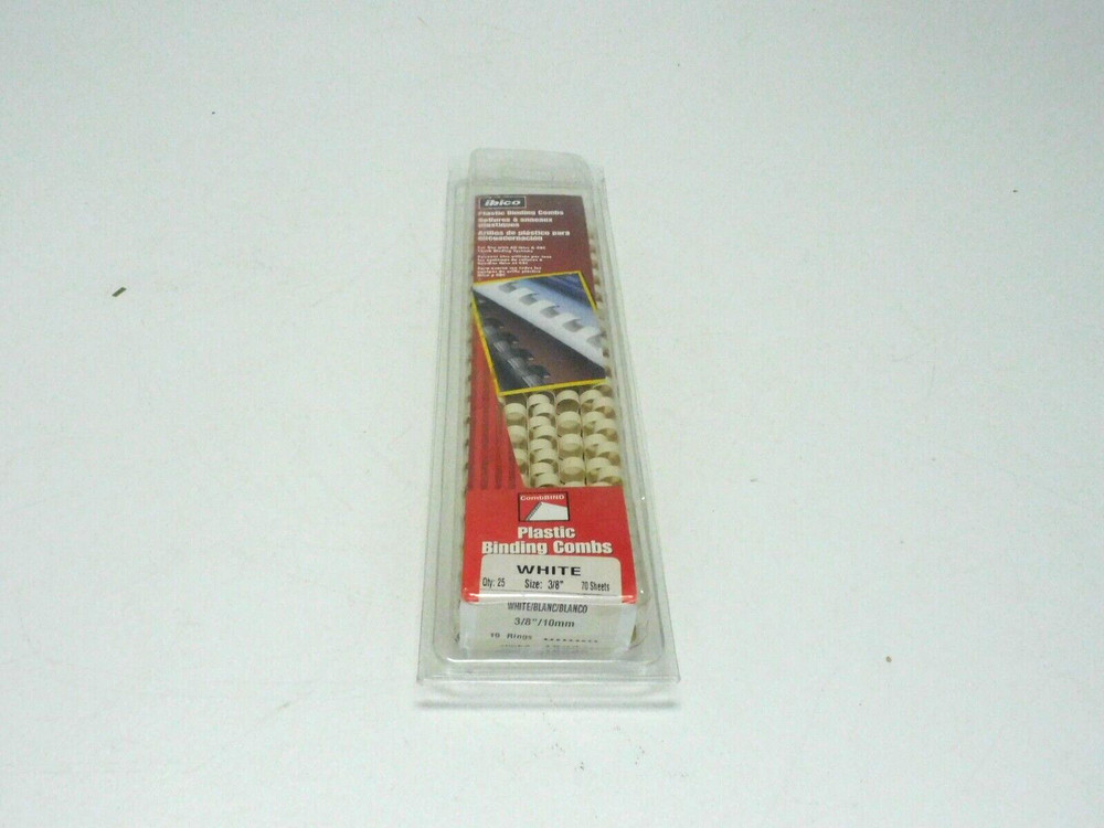 Ibico Plastic Binding Combs White - Pack of 25 Binding Combs