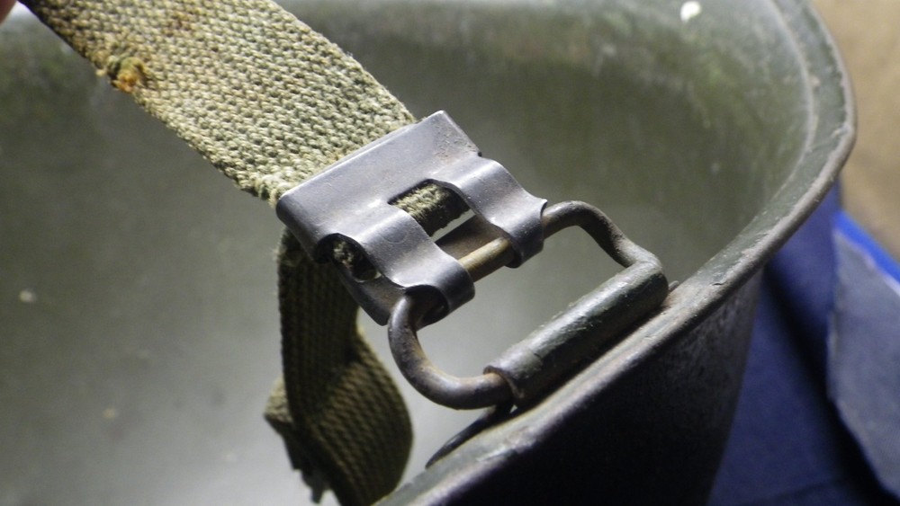 WWII M1 Helmet Front Seam
