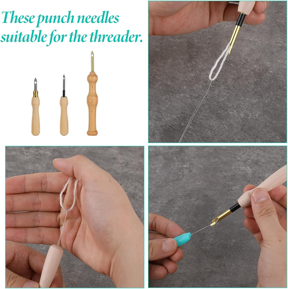 10 PCS Punch Needle Tool, Embroidery Long Threader, Needle...