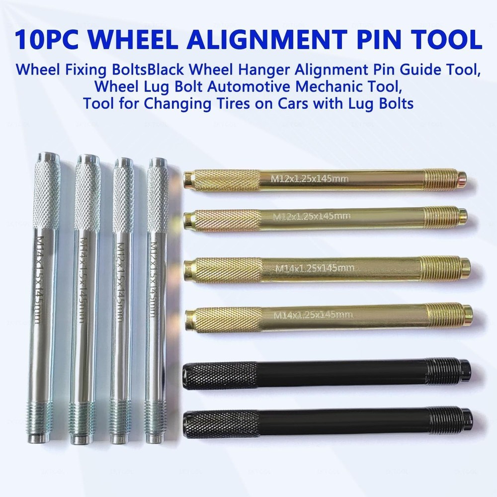 Wheel Alignment Pin Set 10PC - Lug Bolt Guide Tool