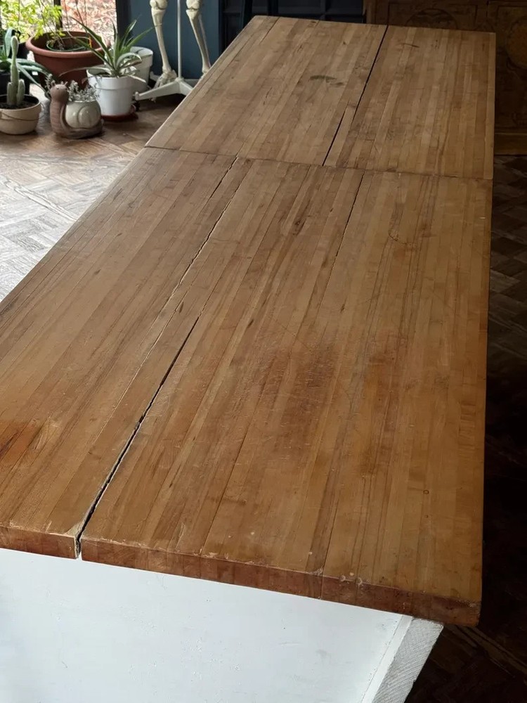 Large Antique Butcher Block Bakers Table