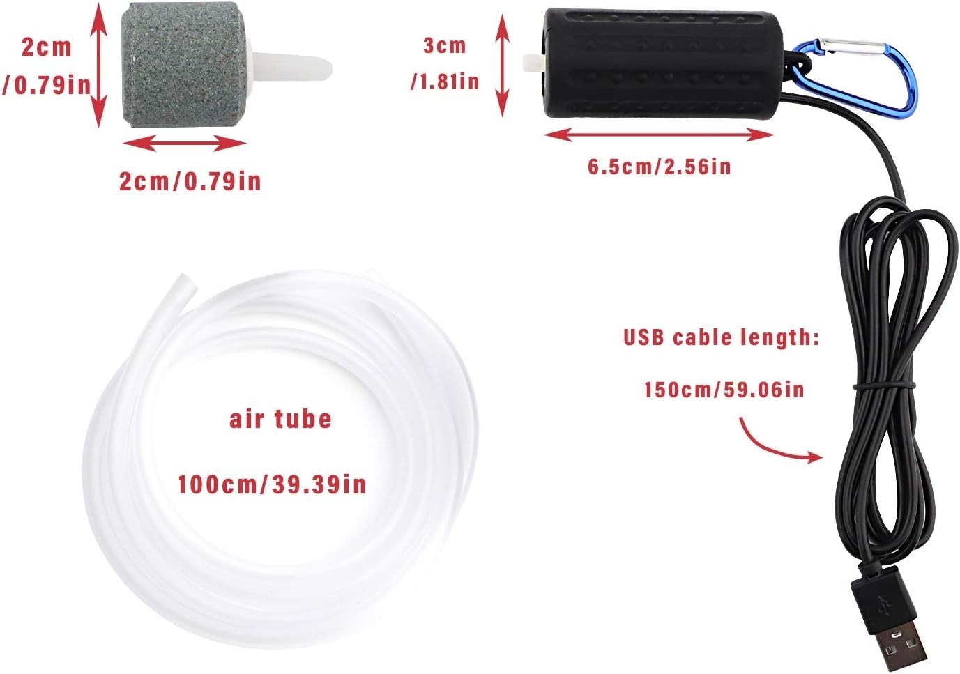 USB Aquarium Air Pump, Ultra Durable & Quiet USB Nano Air Pump Small Air Bubbler