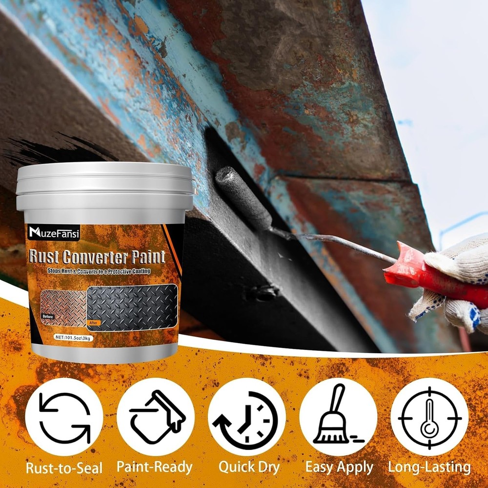 Rust Converter & Metal Primer - Black Anti Rust Coating