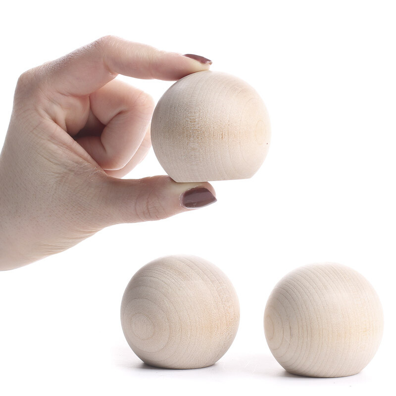 Unfinished Wood Ball Knobs | 9 Pieces