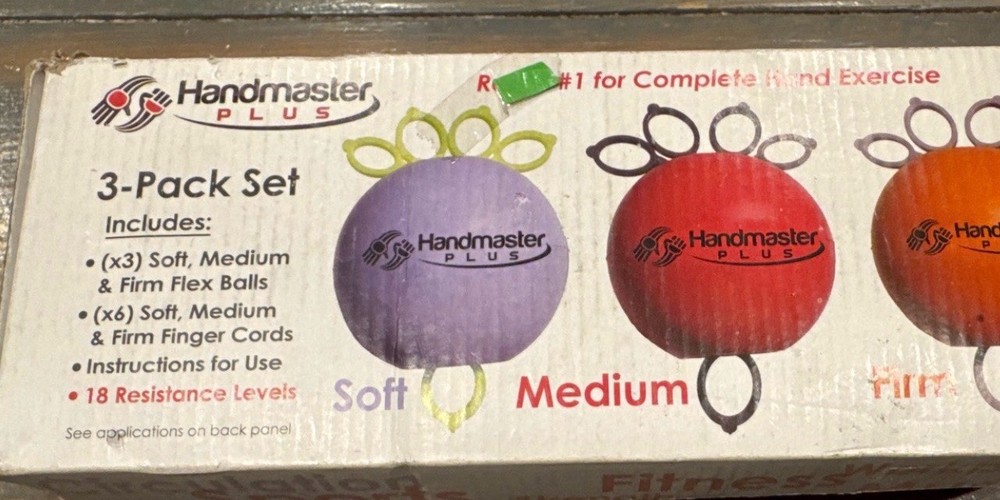 Handmaster Plus 3 Piece Physical Therapy Hand Exerciser (Colours May Vary)