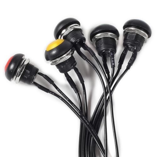 10PCS 12mm Momentary Push Button Switch On Off Waterproof SPST Mini Round