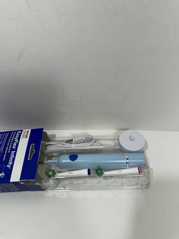 CVS Easy Flex Infinity Rechargeable Toothbrush With 2 EasyFlex Brush Heads New