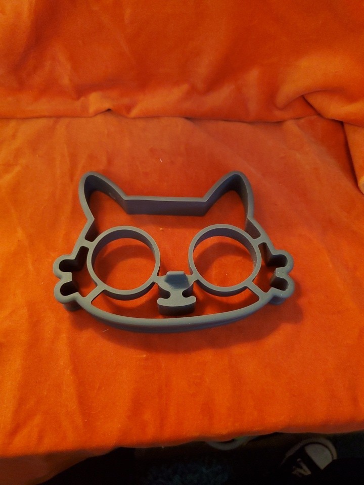 Fred Funny Side Up Cat Face Silicone Egg Mold. Kitten. Kitty