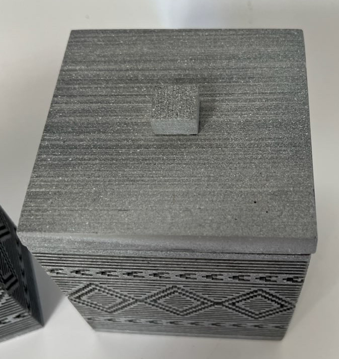 Pendleton Bathroom Or Desk Set 2 Piece With Lid Gray Diamond Pattern