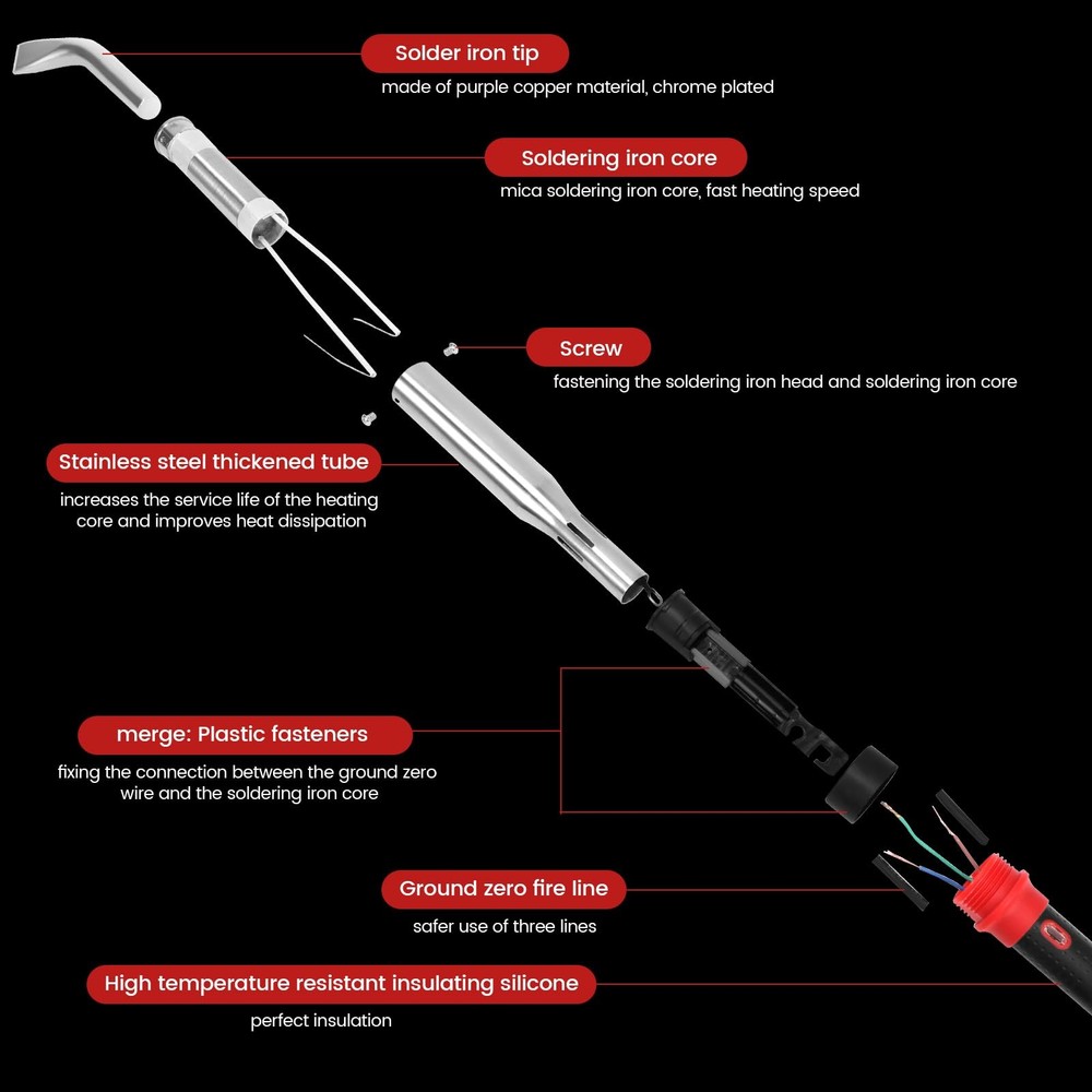 GoGoPanda 80W-300W Soldering Iron Set External Heating Replaceable Tips