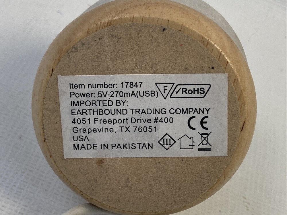 White Crystal Ball Desk Light Color Changing USB Plug EUC