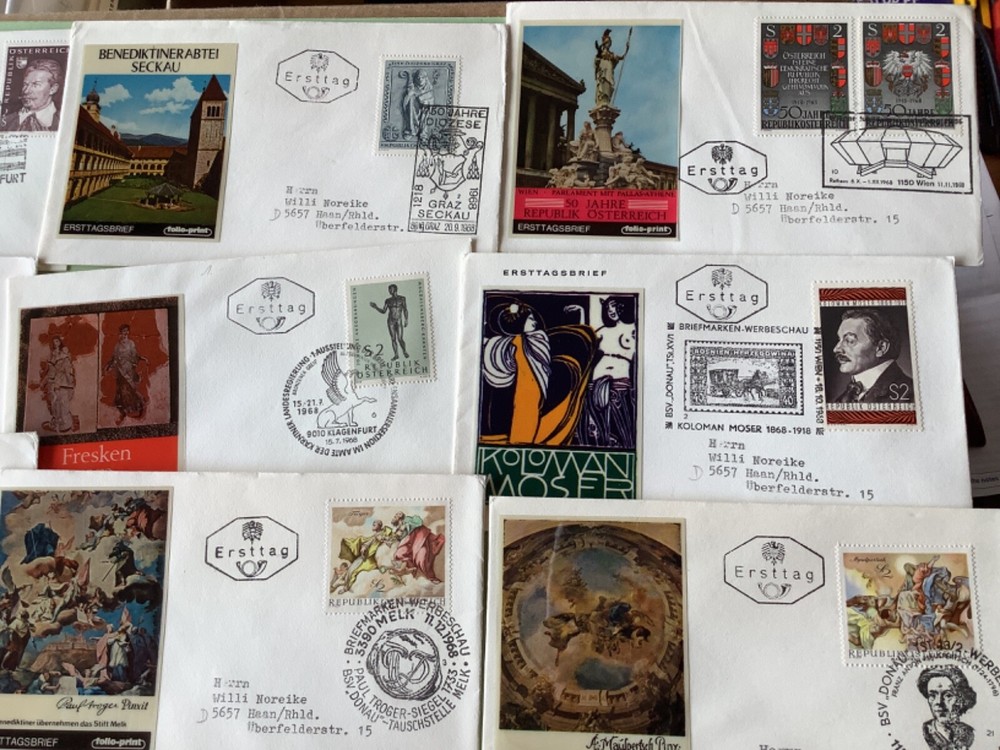 Austria postal covers with Photo 16 items Ref A2296