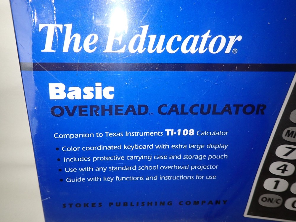 Calculator The Educator Basic No 203 Overhead Emulates TI-108 Companion Sealed