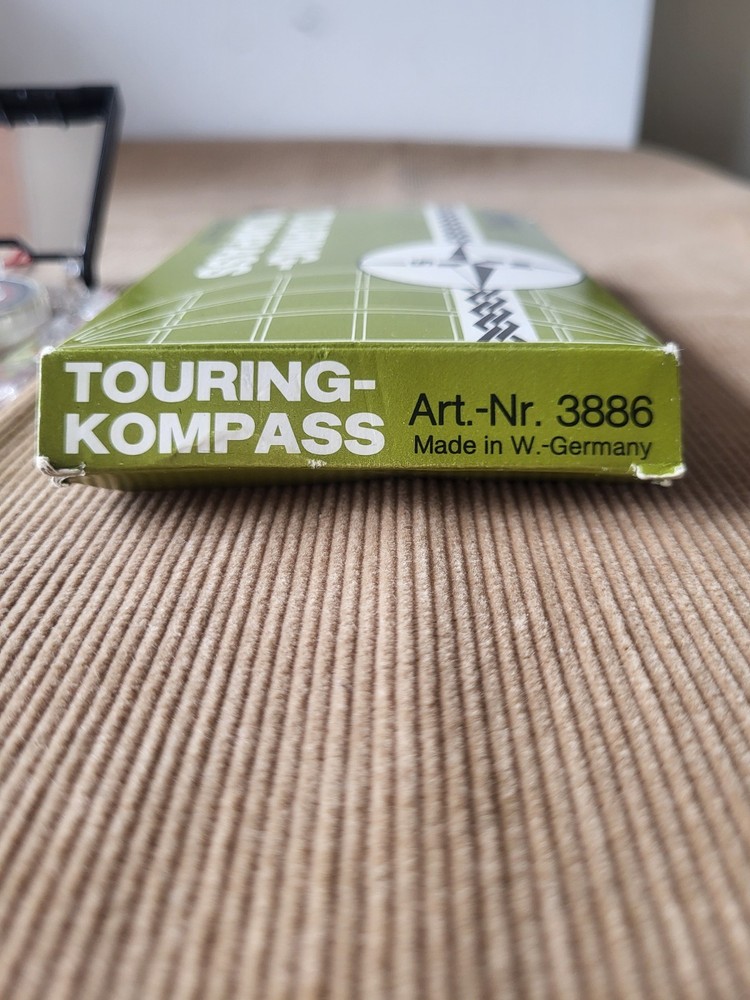 Cold War West Germany Compass w/ Mirror & Case Complete Vintage Navigation Set