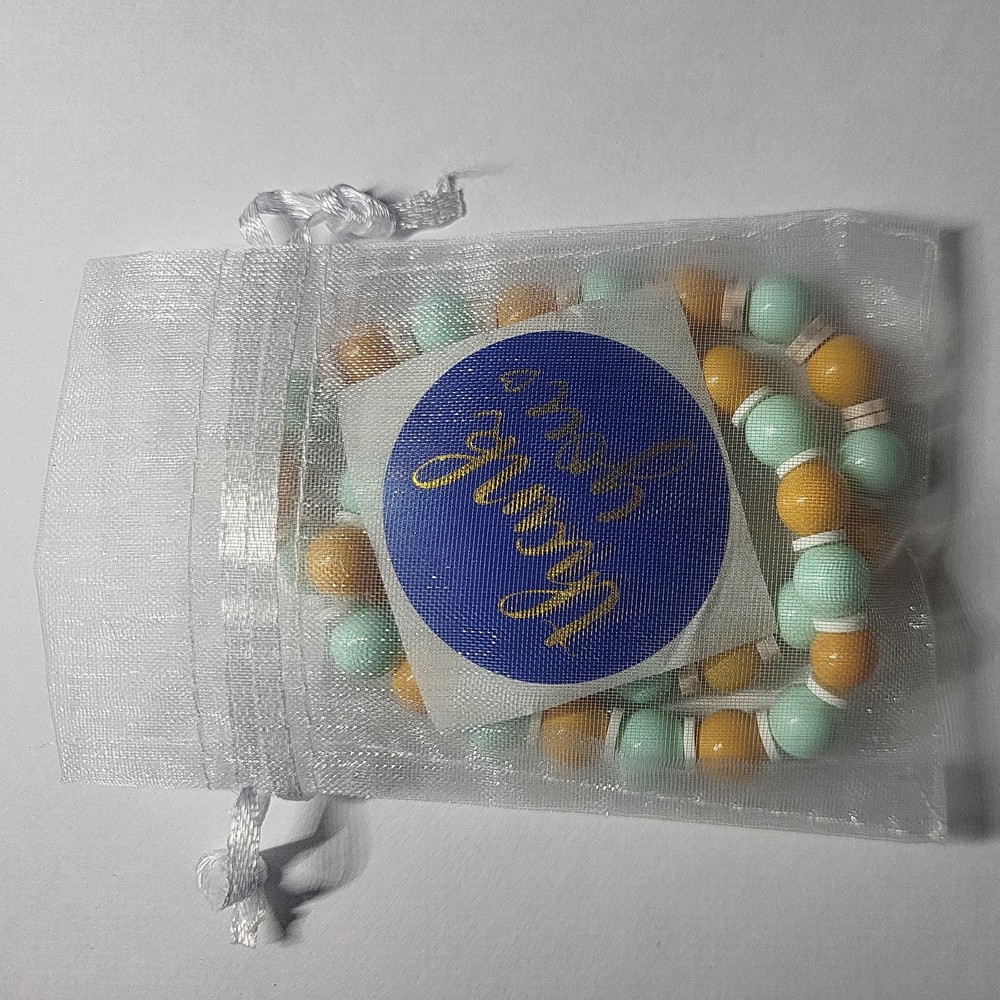 2 large Handmade Beaded Bracelets.