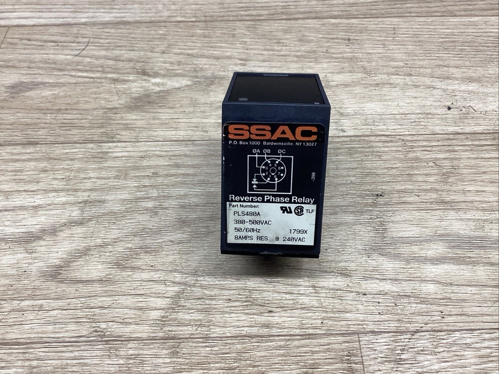 SSAC PLS480A REVERSE PHASE RELAY #822M15