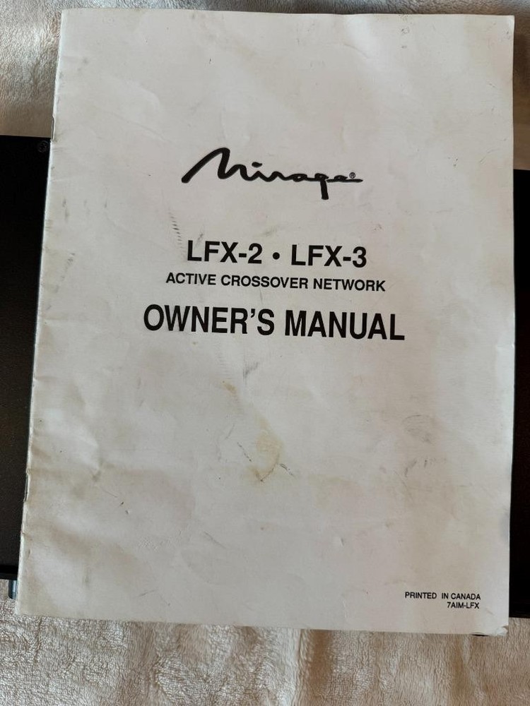 MIRAGE LFX-3 Three Channel Active Subwoofer Controller +Manual Works!