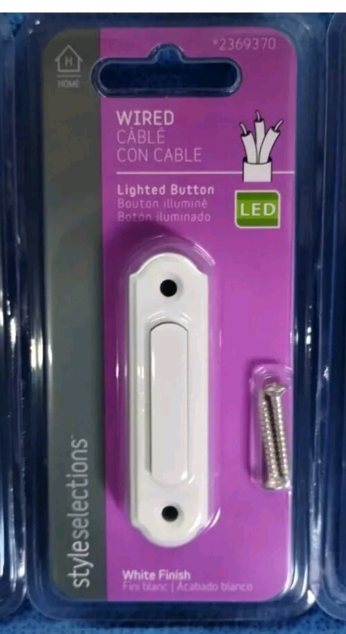 Doorbell Button Lighted White Light Up Style Selections #2369370 Model SS-559-90
