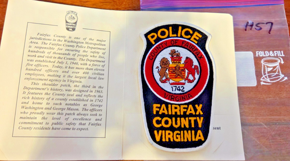 FAIRFAX VIRGINIA LAW ENFORCEMENT PATCH H57