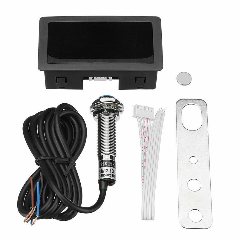 Digital Tachometer RPM Speed Meter + Bracket & Magnet Proximity Switch Sensor