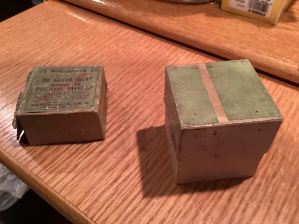 Winchester 2 Piece .30 Government Brass Shell Box March 1919 Date Code EMPTY