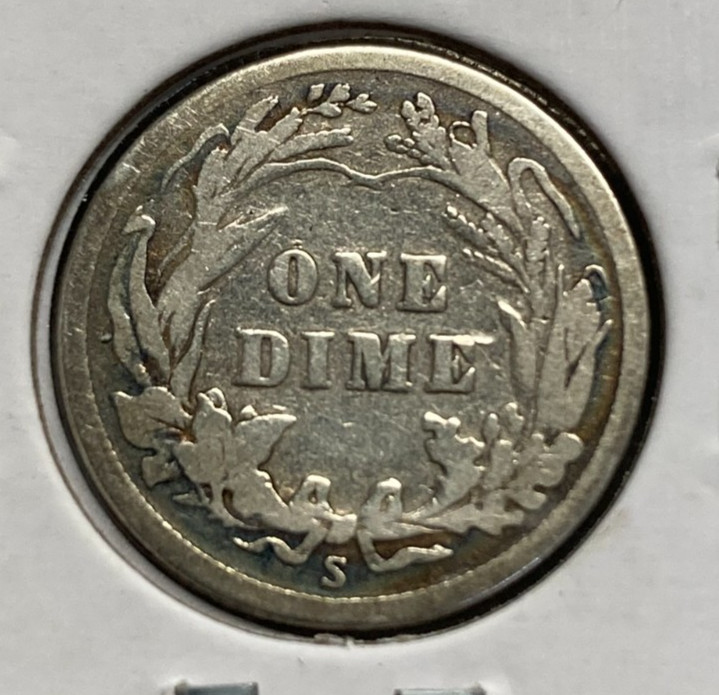 1916 S Barber Silver 10¢ 1344