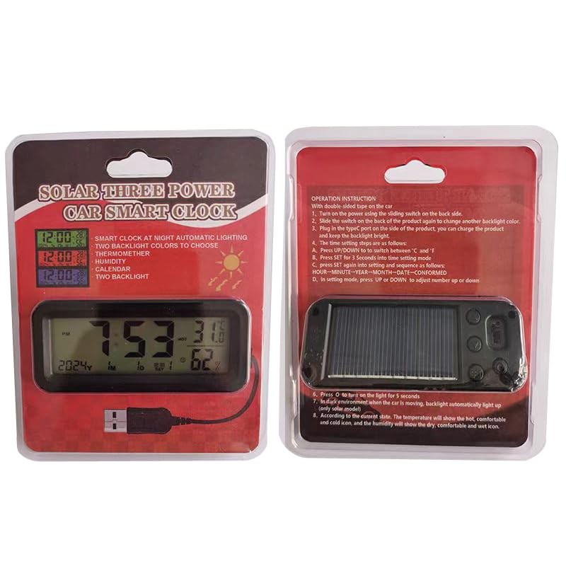 Timloon Car Dashboard Clock with Automatic Backlight at Small, Black