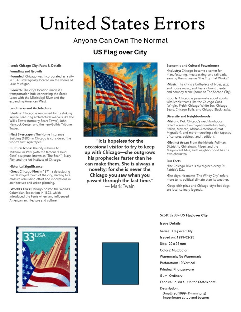 Centsational Custom Presentation Panel For Error SN 3280 - 8.5” X 11”