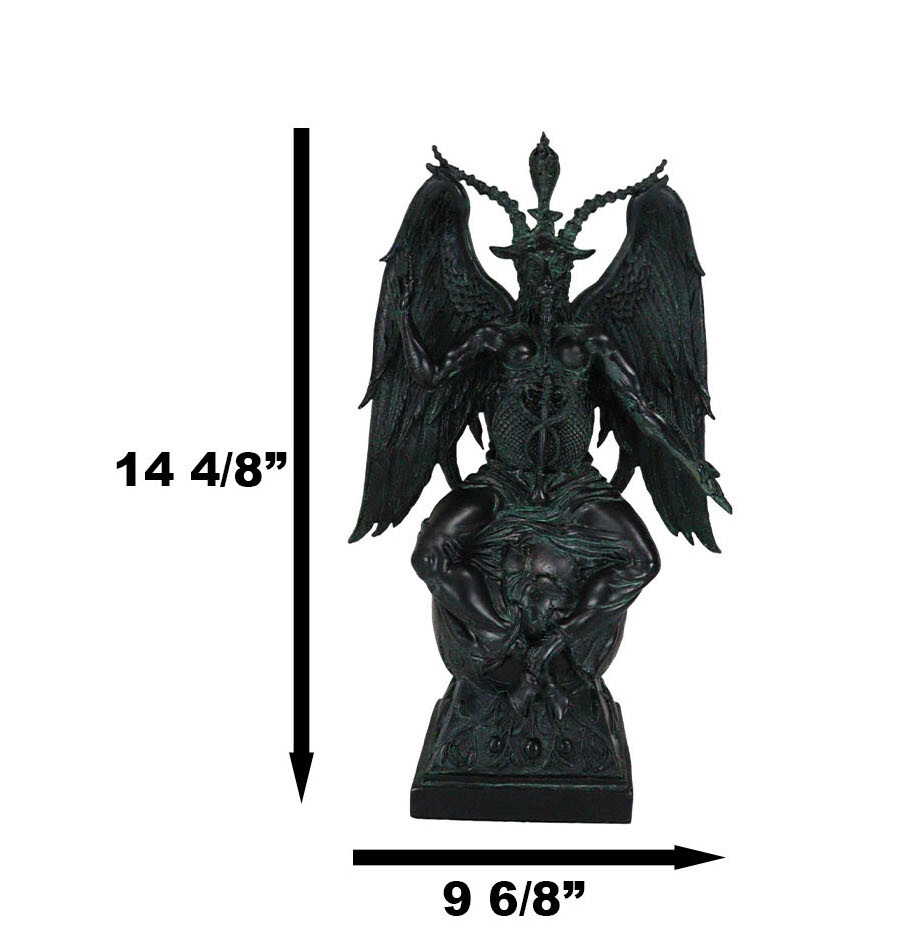 Ebros 15"H Church of Satan Baphomet Sabbatic Goat Idol Satanic Occultic Statue