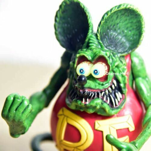 4" Green Red Rat Fink PVC Action Figure New Without Box