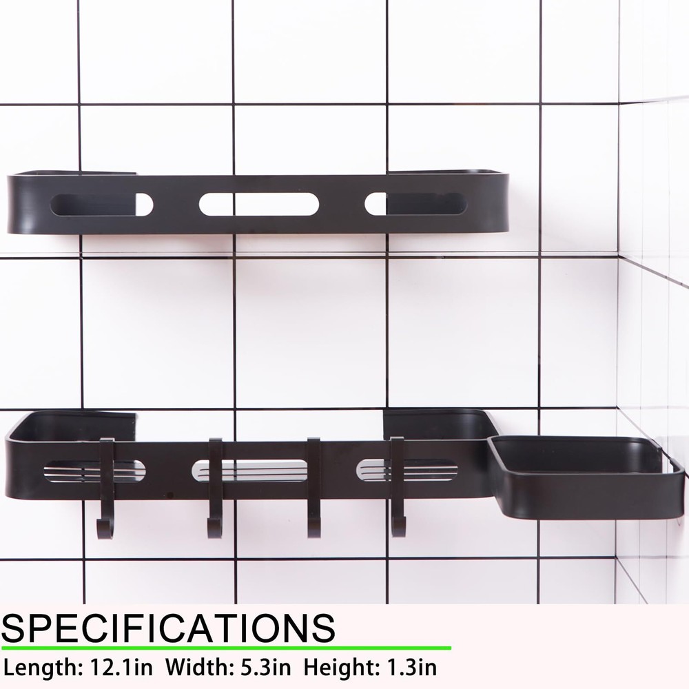 Corner Shower Shelf Ultimate Durability & Easy Installation Black DUKU007