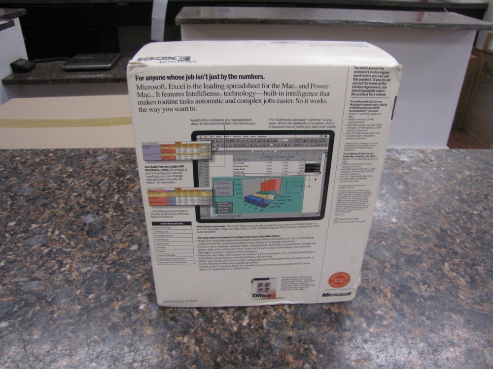 Microsoft Excel Version 5.0 For Mac and Power Mac Macintosh 3.5" Floppy - NEW