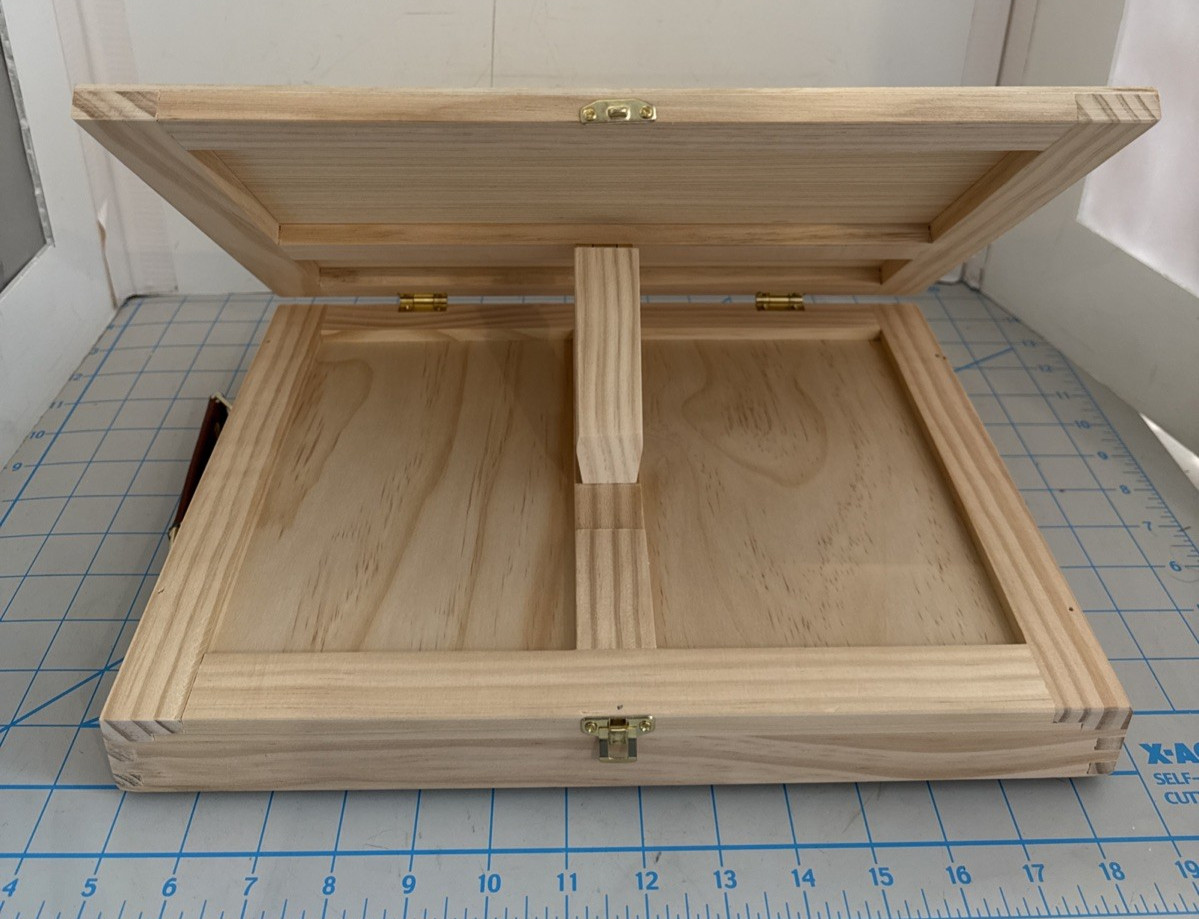 Solid Artist Wood Desk Table Easel Box, Storage Drawer, Art Paint Supplies