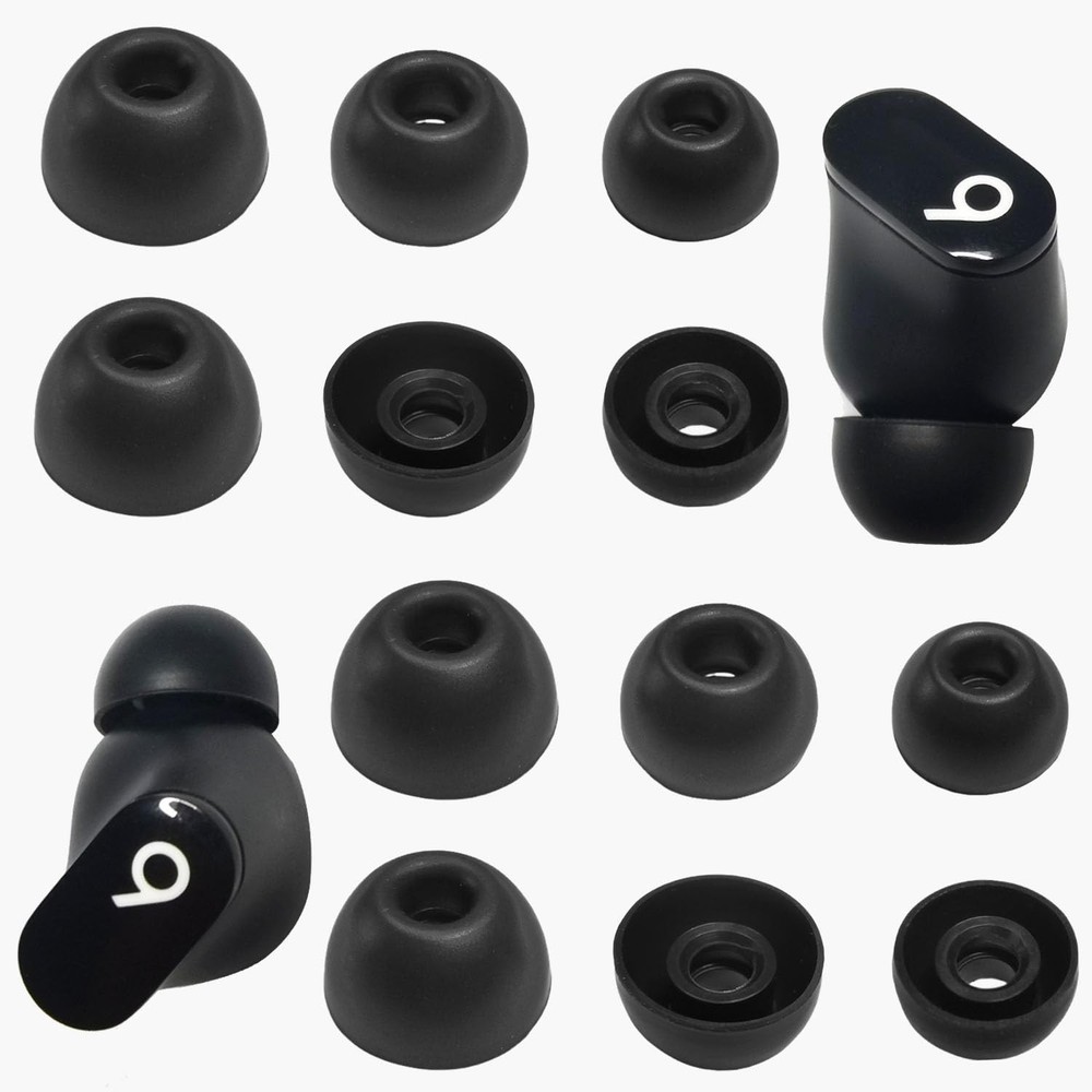 Luckvan Silicone Ear Tips for Beats Studio Buds+Replacement Earbuds Black