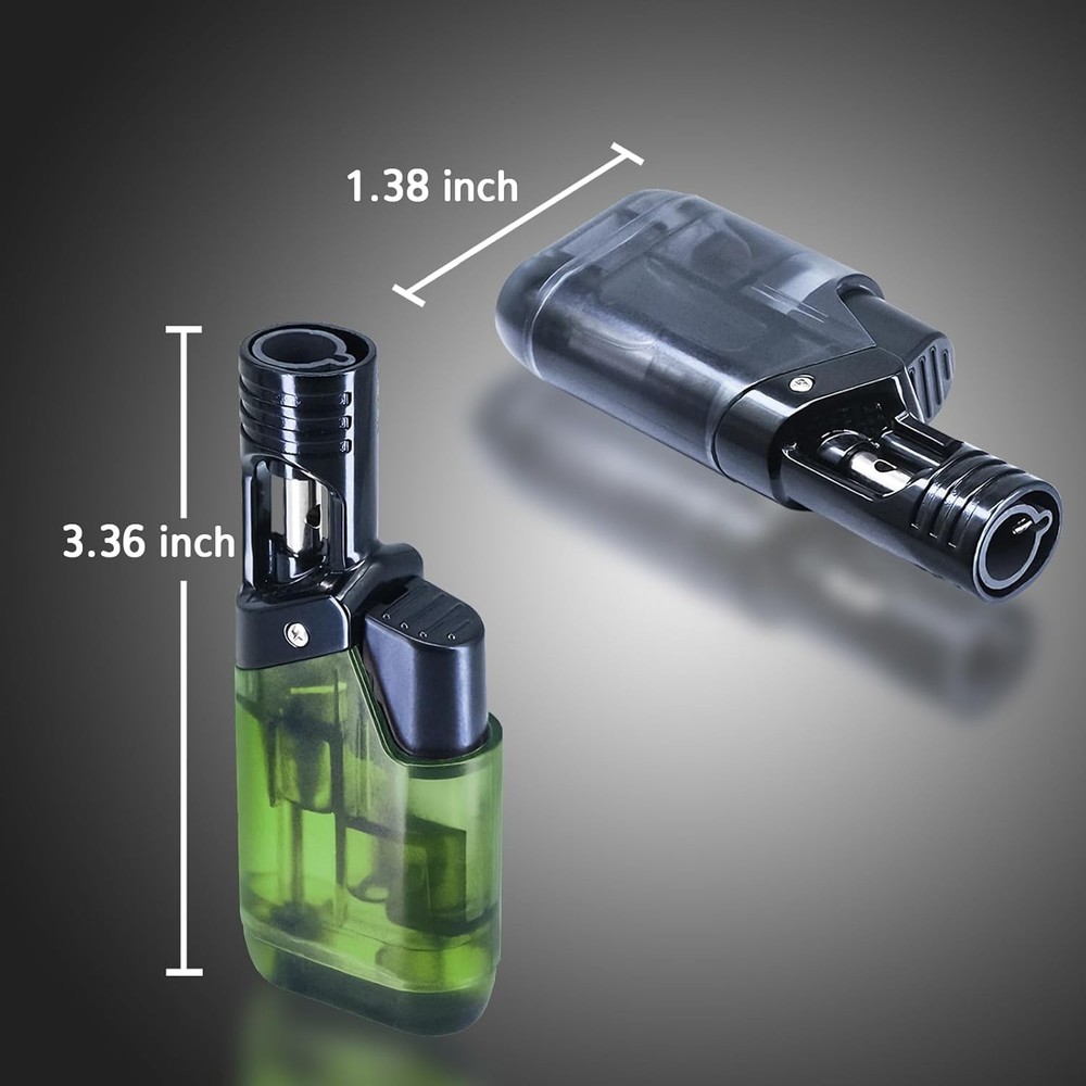 Torch Lighter, 2 Pack Blue Flame Jet Lighter, Adjustable Flame Windproof Lighter