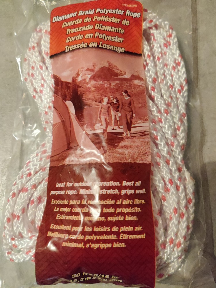 Secureline bylehigh diamond braid polyester 50ftx5/16in rope