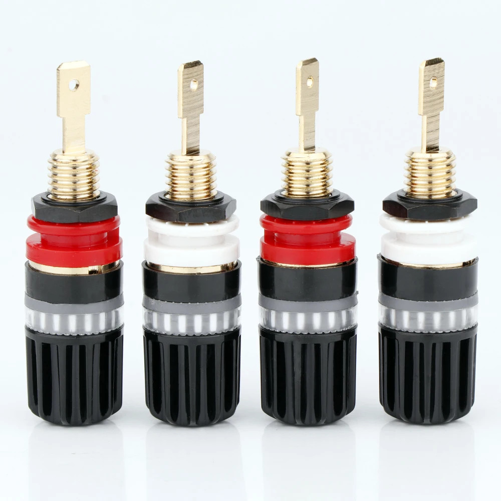HIFI 24K Gold Plated Binding Post Speaker Terminal Connector Amplifier DIY Plug