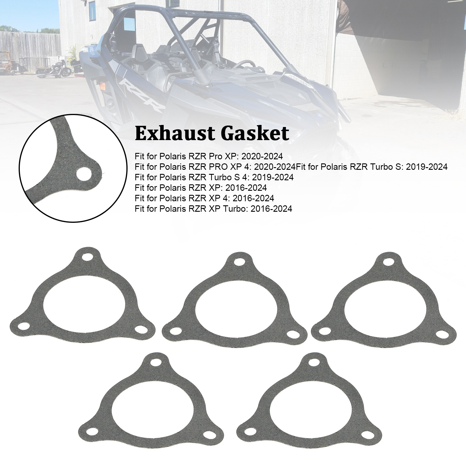 5x 5814340 5814963 Upgraded Exhaust Gasket for Polaris RZR Turbo XP PRO 2016-23