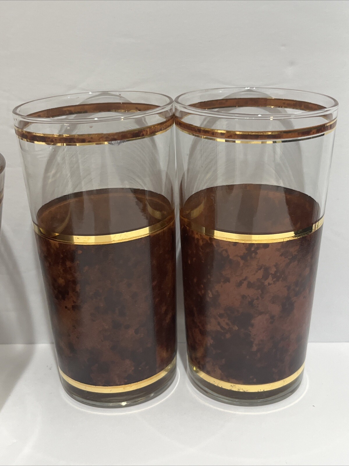 VTG Culver Tortoise Mid-century Set Of 2 rocks, 5 Tumbler Glasses, Ice Bucket