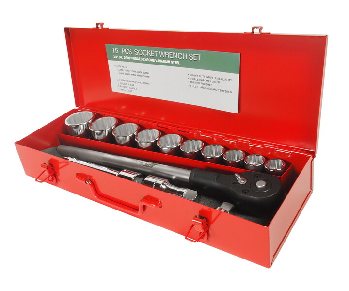 3/4"" x 15PCS SOCKET SET (12PT BY JTC T615M