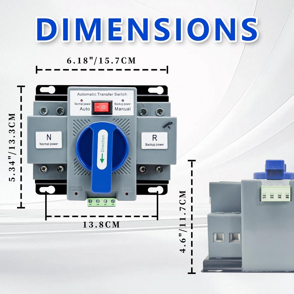 110V Dual Power Automatic Transfer Switch 2P 63A Generator Changeover Switch ...