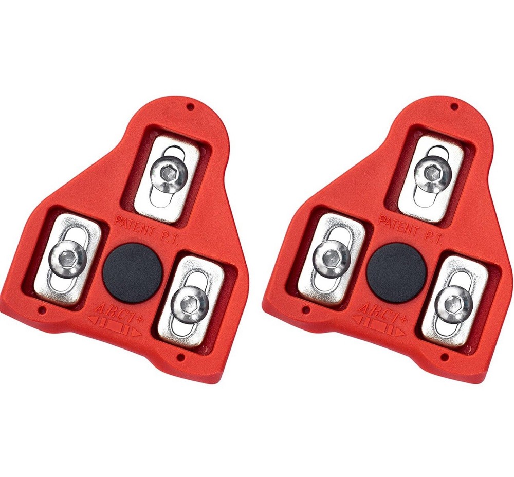 1 Set Shenba Cycling Cleats 9° Float Red And Black