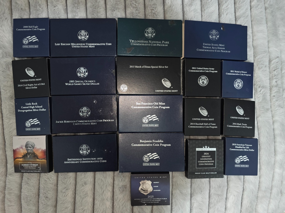 (20) Empty Assorted US Mint Boxes with COAs