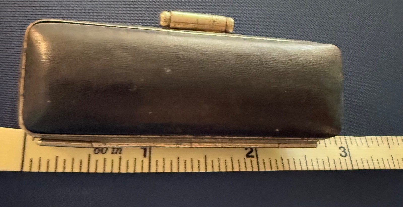 Vintage Japanese Hanko stamper with powdered red ink in little case circa 1940