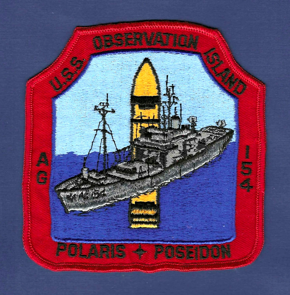 USS OBSERVATION ISLAND AG-154 Missile Range Test Ship Ship's Crest Patch