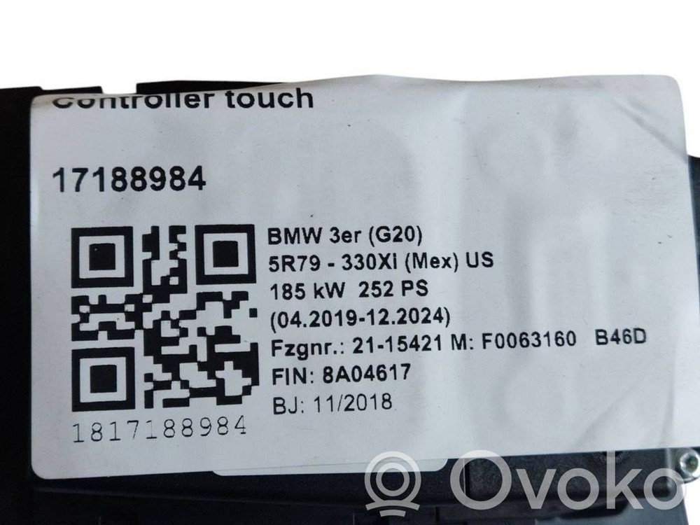 BMW G20 G21 iDrive Controller Touch 9891527