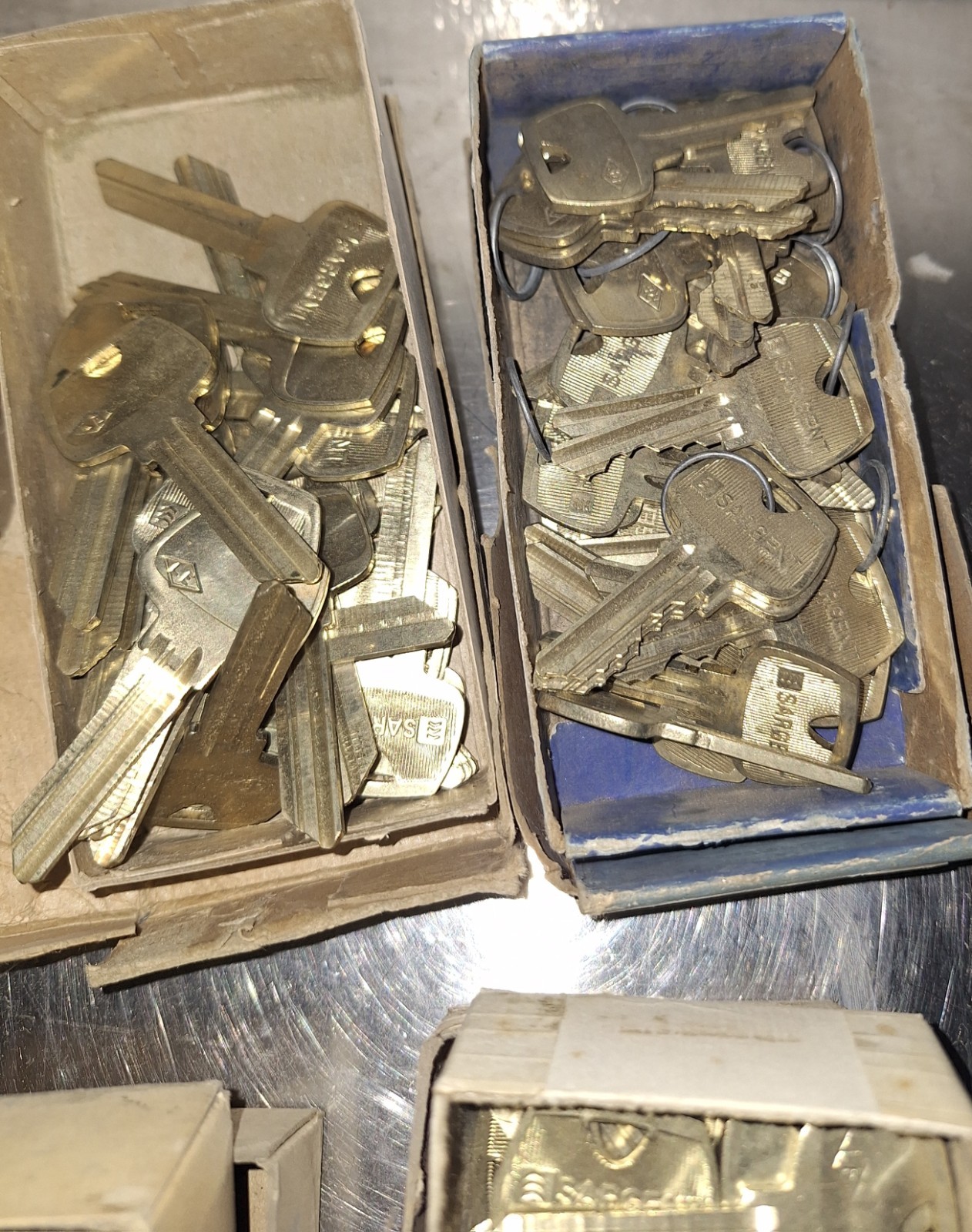 Large Lot of Key Blanks Sargent 8 Boxes Assorted Types 300 + N.O.S.