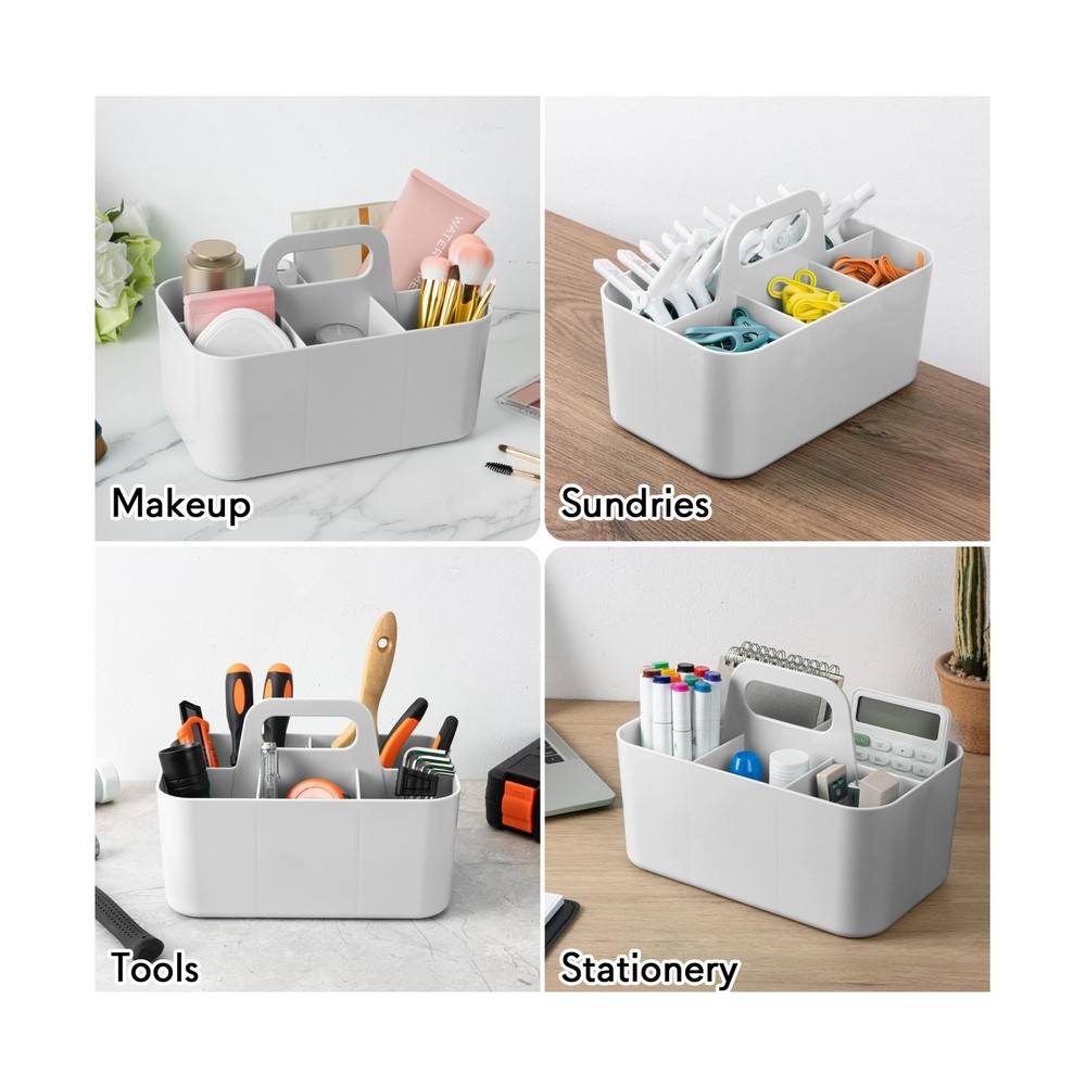 Tiawudi Multipurpose Caddy Organizer, Plastic Caddy with Handle, Stackable De...